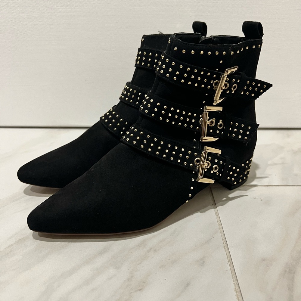 Top shop Black and Gold Studded Booties